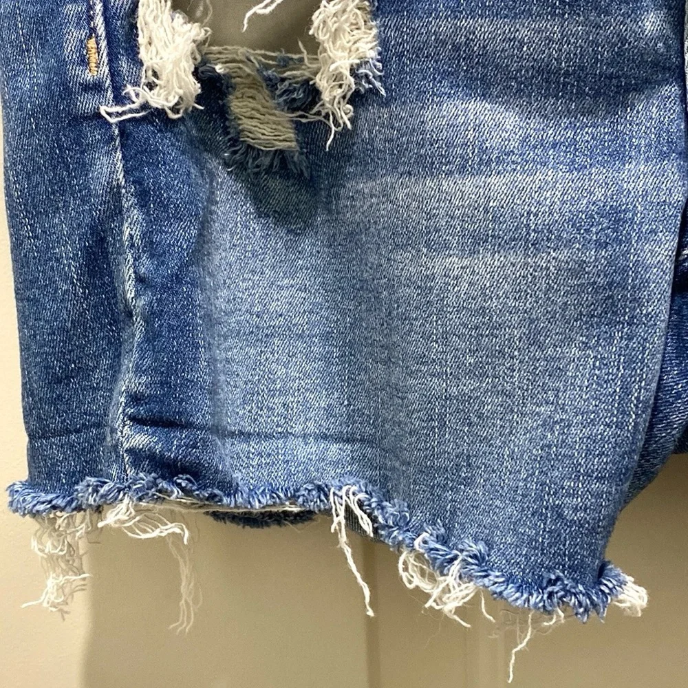 American Eagle Next Level Stretch HI-Rise Shortie SZ 4 Festival Boho Jean Shorts